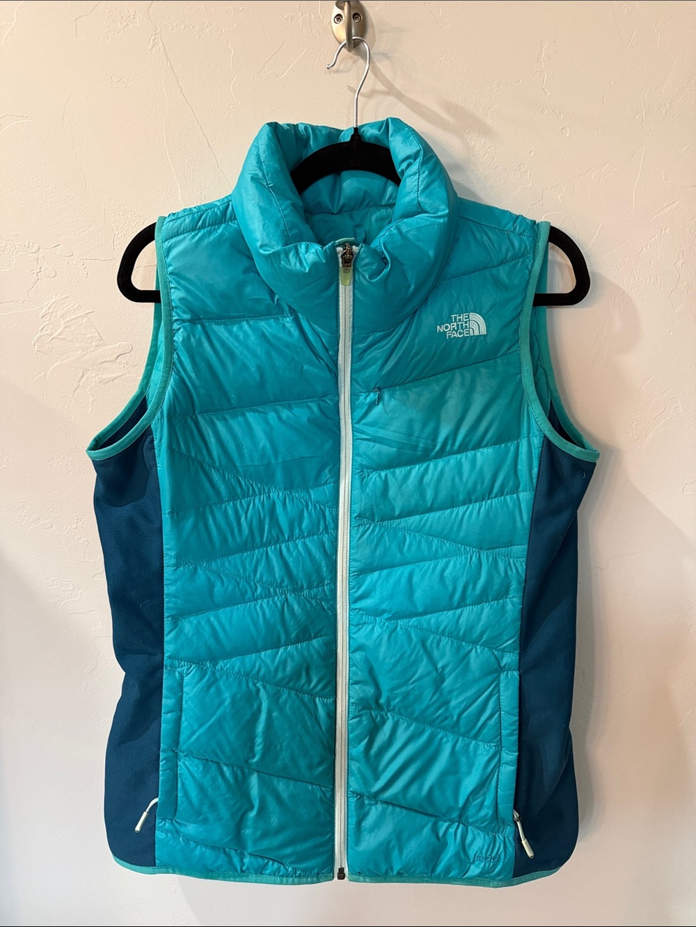 The North Face Women's Turquoise & Navy Quilted Vest 600 Goose Down Size Large